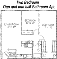 Apartment Longview WA, Floor Plan 2 Bed, 1.5 Bath